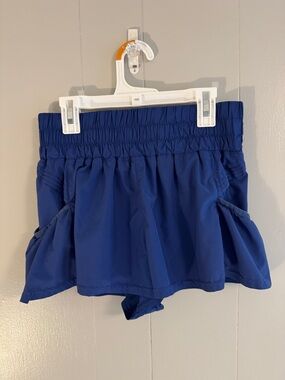 Women’s Free People Movement Get Your Flirt On Shorts Mid Atlantic Blue Size XS